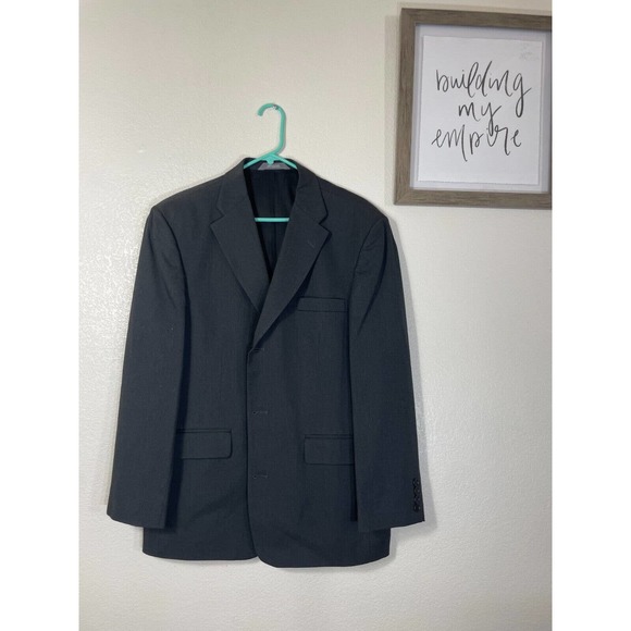 Haggar Black Label Size 42S Dark Charcoal Gray Suit Jacket Sport Coat Blazer - Picture 2 of 7